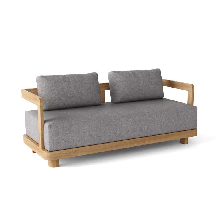 Granada 59'' Teak Outdoor Loveseat with Sunbrella® Cushions