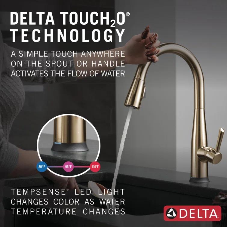 Essa Pull Down Single Handle Kitchen Faucet with MagnaTite Docking and Touch2O Technology