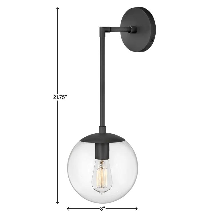 Nathanson Single Light Glass Dimmable Armed Sconce
