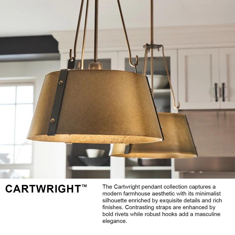 Cartwright Small 1-Light Drum Pendant w/ Bold Rivets