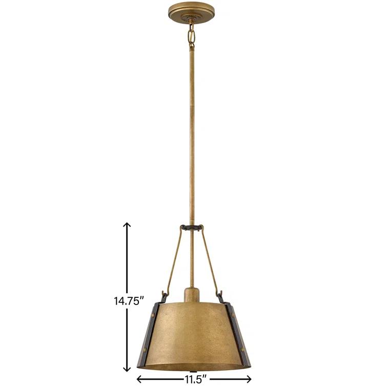 Cartwright Small 1-Light Drum Pendant w/ Bold Rivets