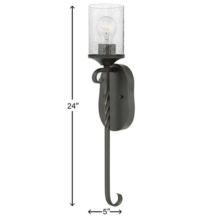 Casa 1-Light Wall Sconce with Clear Seedy Glass Shade