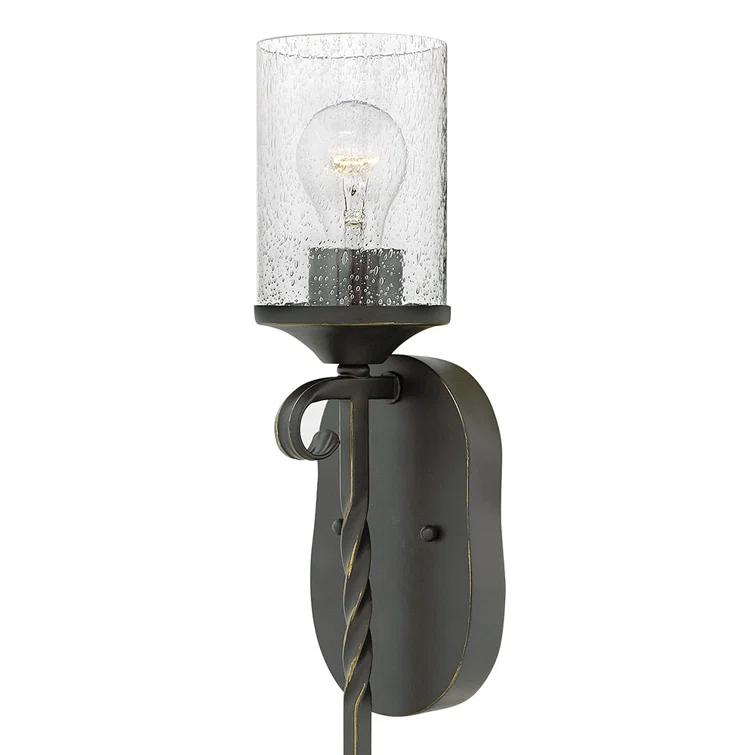 Casa 1-Light Wall Sconce with Clear Seedy Glass Shade