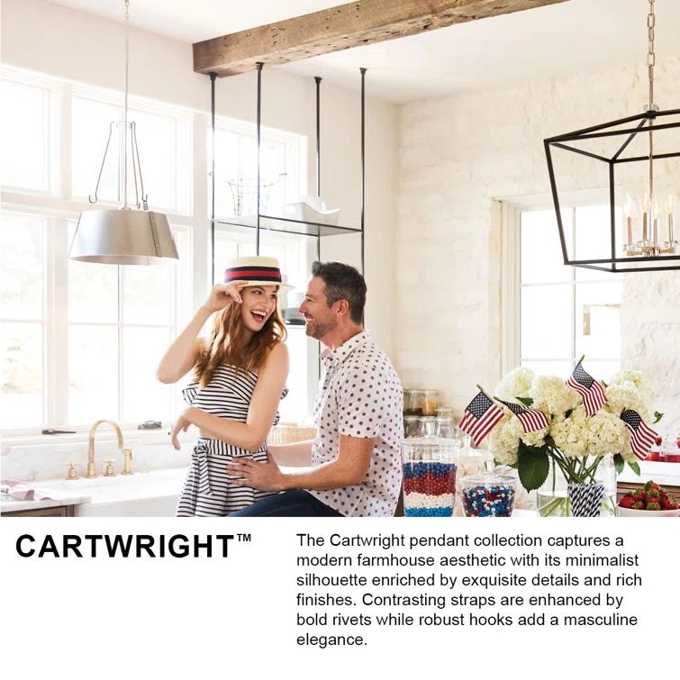 Cartwright Medium 1-Light Drum Pendant w/ Bold Rivets