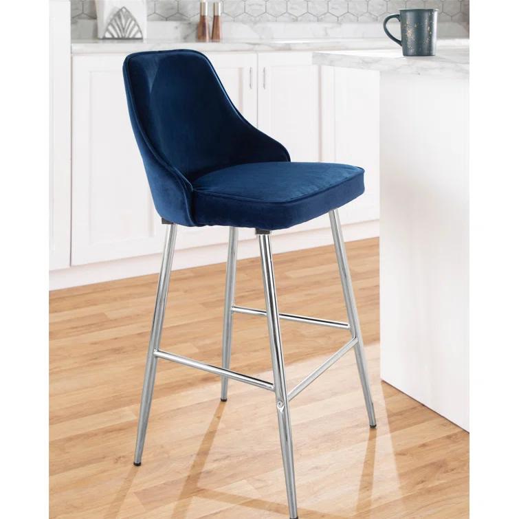 Upholstered Counter Stool with Metal Frame