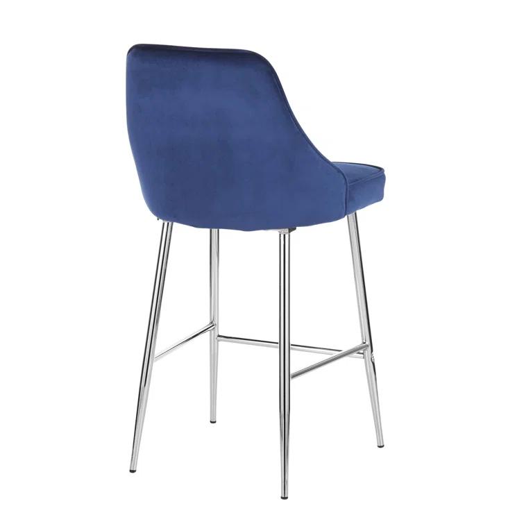 Upholstered Counter Stool with Metal Frame