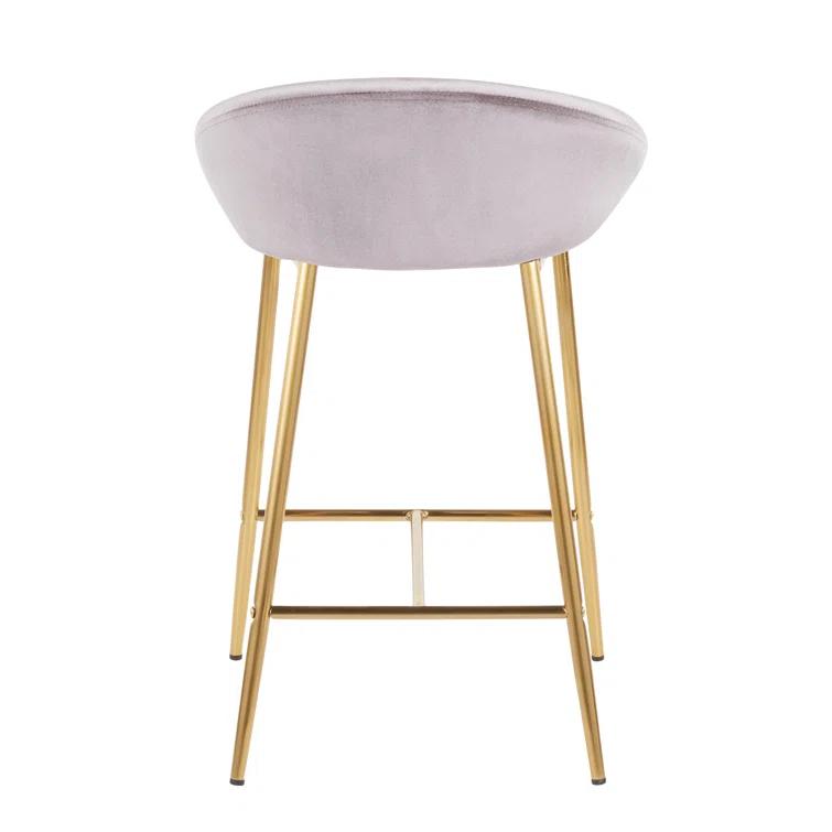 Wenty Glam Upholstered Counter Stool with Metal Frame (Set of 2)