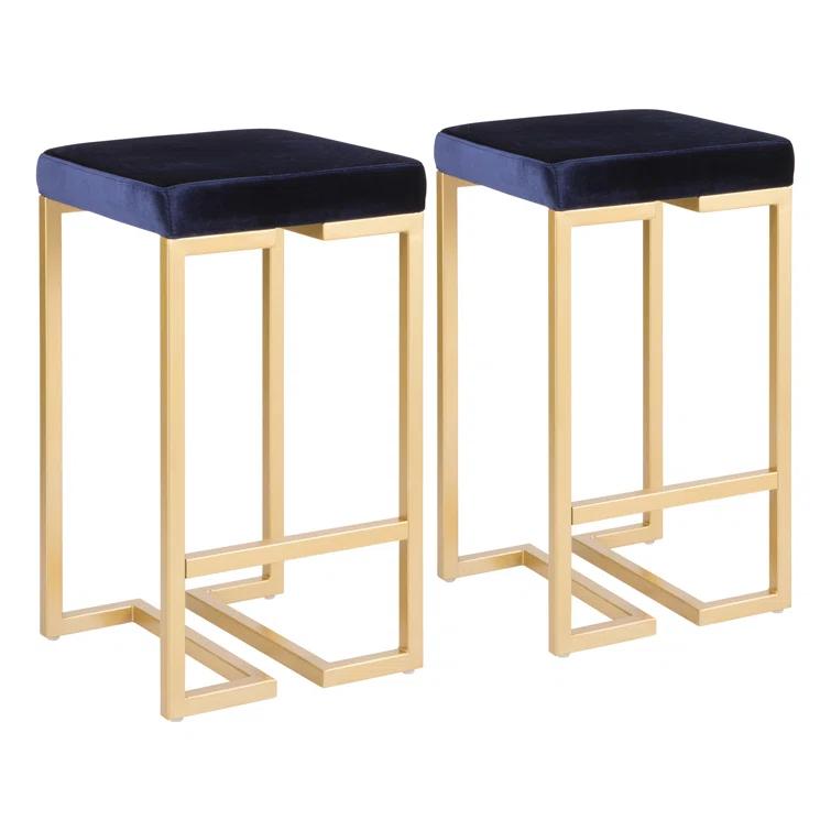GOODSILO Upholstered Counter Stool with Metal Frame