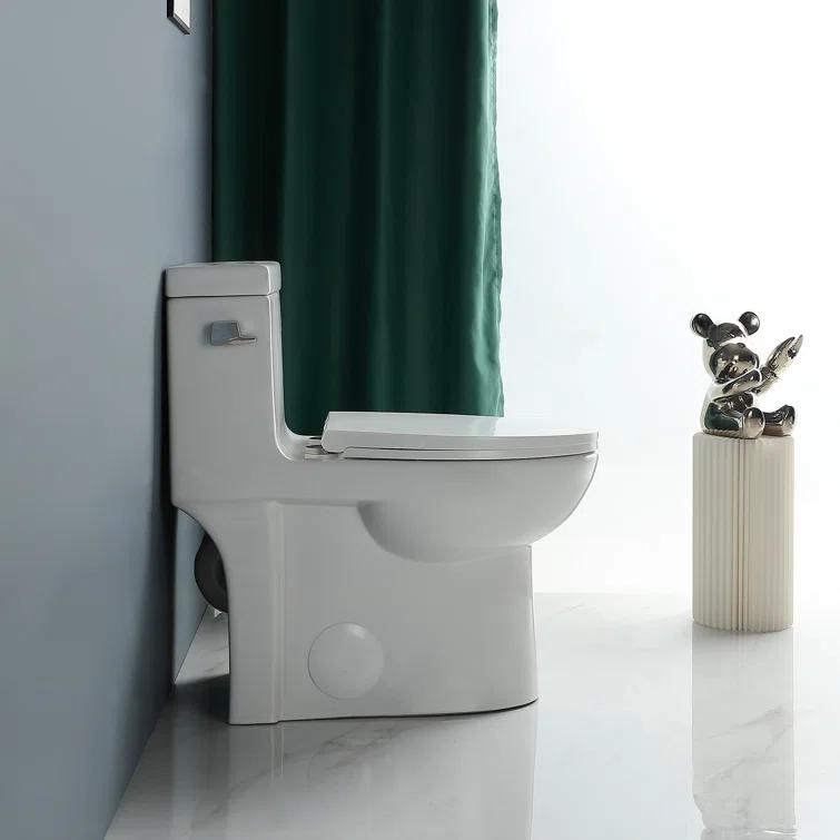 ABRUZZO 1.28 GPF Elongated Comfort Height One-Piece Toilet Floor Mounted (Seat Included), White