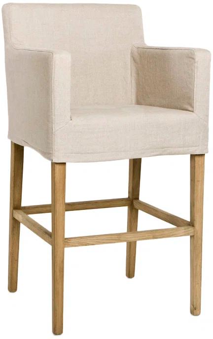 Zentique Avignon Upholstered Counter Stool with Solid Wood Frame
