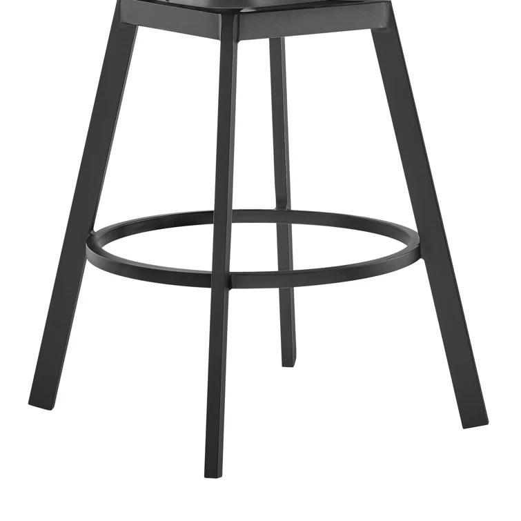 Javin Swivel Outdoor Metal Counter or Bar Height Bar Stool with Cushion
