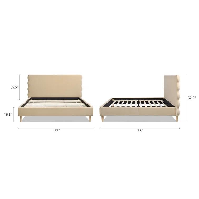 Henley Upholstered Scalloped Bed