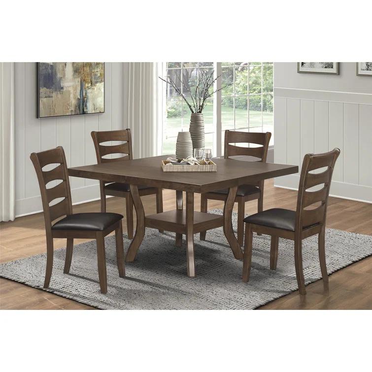 Red Barrel Studio® Transitional Dining Table with Lower Display Shelf and Extension Leaf for Dining Room & Reviews | Wayfair