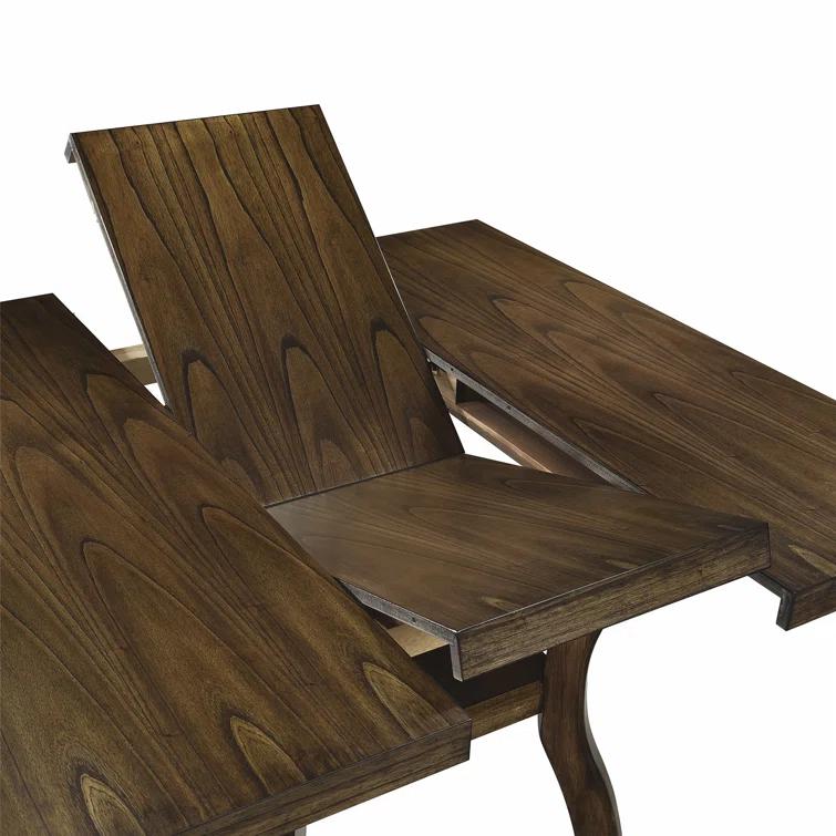 Red Barrel Studio® Transitional Dining Table with Lower Display Shelf and Extension Leaf for Dining Room & Reviews | Wayfair