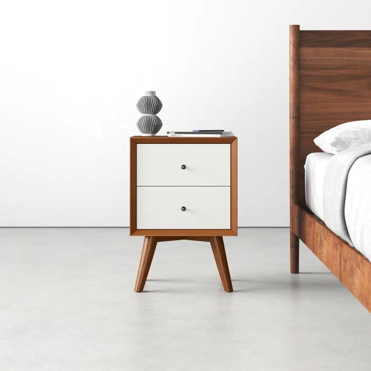 Williams 2 - Drawer Nightstand in Acorn/White