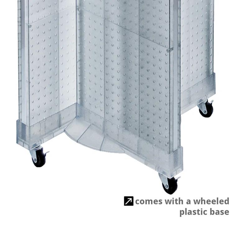 Azar Displays Four-Sided Pegboard Tower Floor Display on Wheeled Base. Panel Size: 16"W x 64.25"H