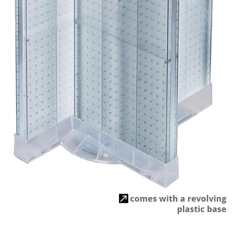 Azar Displays 700430-BLK H-Unit Pegboard Floor Display on Revolving Base. Spinner Rack Stand. Panel Size: 16"W x 60"H