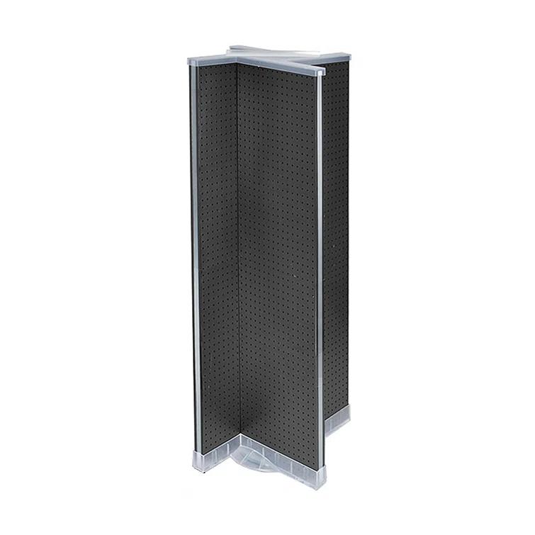 Azar Displays 700430-BLK H-Unit Pegboard Floor Display on Revolving Base. Spinner Rack Stand. Panel Size: 16"W x 60"H
