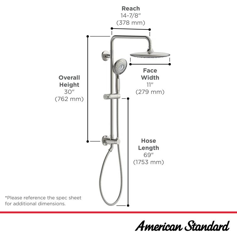 American Standard 1029072780 Spectra Pressure-Balanced (Temperature And Volume) Complete Shower System