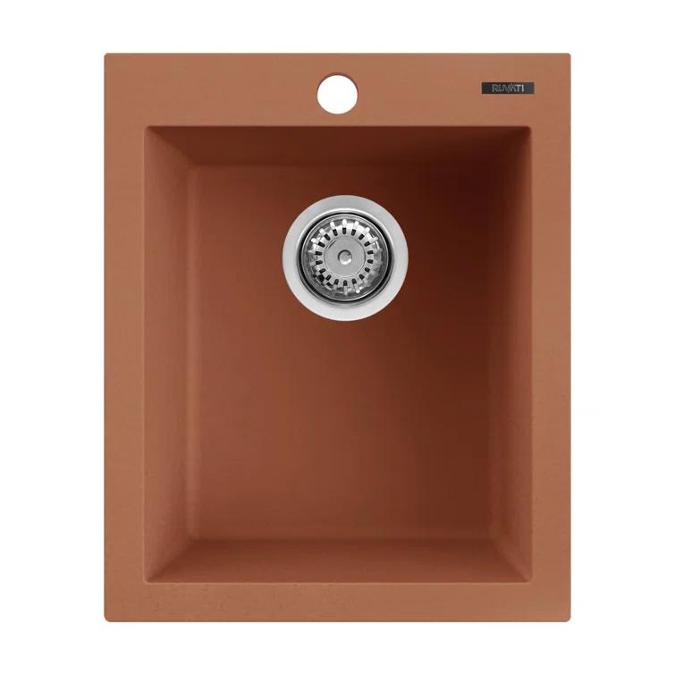 Ruvati 16 x 20 inch epiGranite Topmount Granite Composite Single Bowl Kitchen Sink