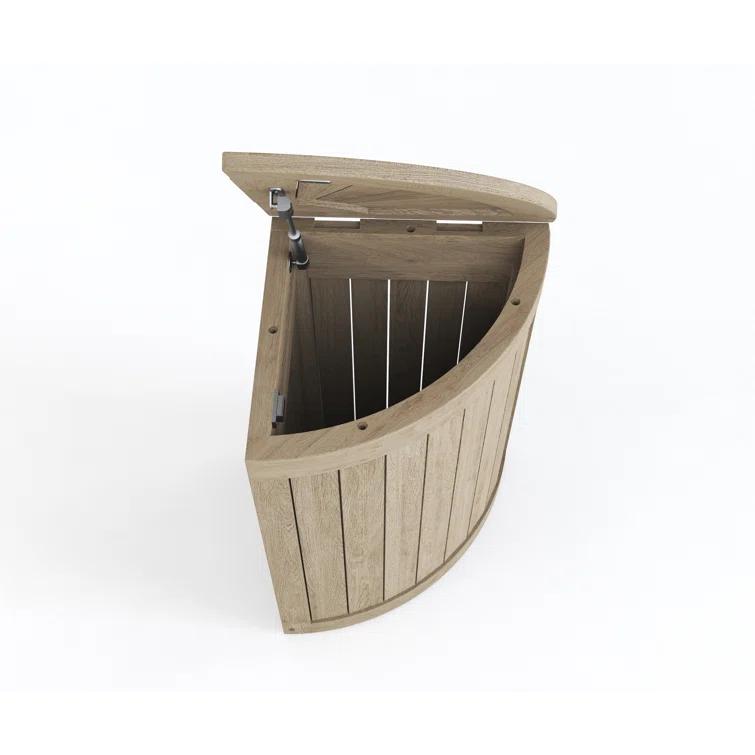 Aqua Teak Kai Mist-Shield Corner Teak Laundry & Storage Hamper