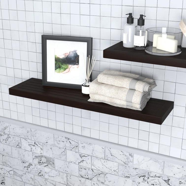 Aqua Teak Moa Teak Floating Shelf
