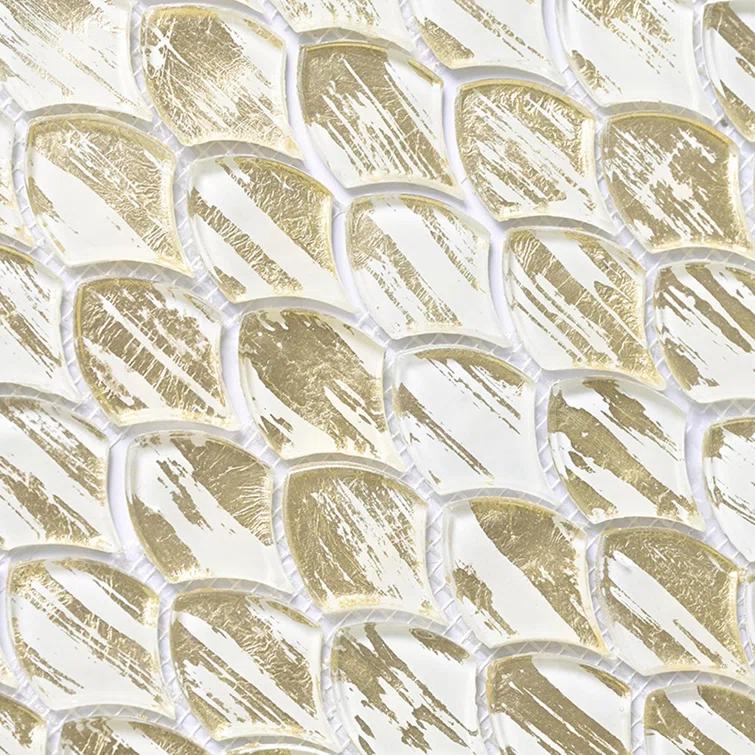 Majeste 0.5" x 2" Glass Fish Scale Mosaic Wall & Floor Tile
