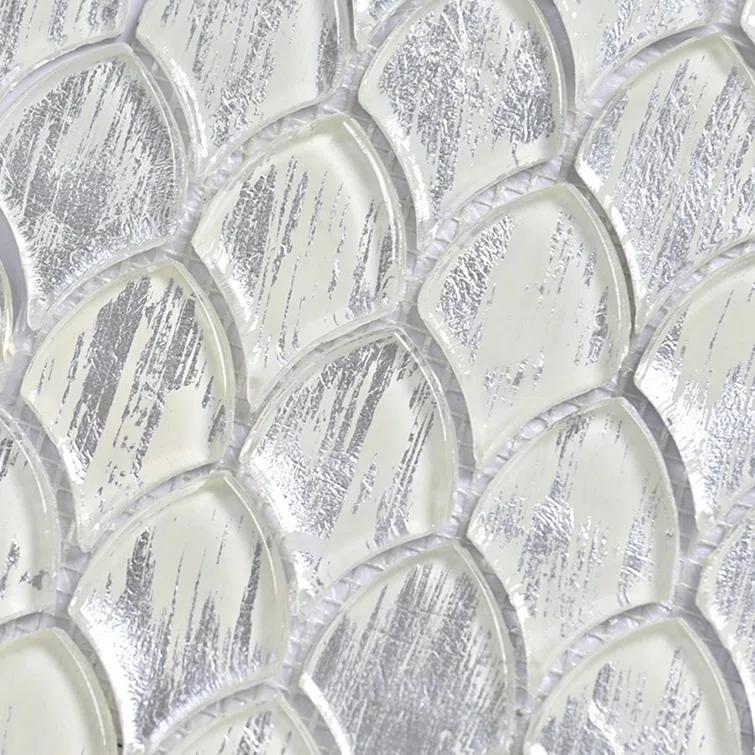 Majeste 0.5" x 2" Glass Fish Scale Mosaic Wall & Floor Tile