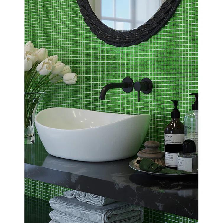 Skosh 0.6" x 0.6" Glass Grid Mosaic Wall & Floor Tile