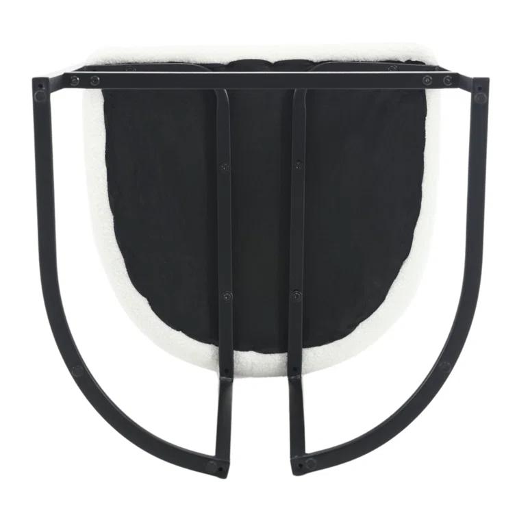 Modern Upholstered Hollow Bar Stool With Armrests And Footrests, Barrel High Stools