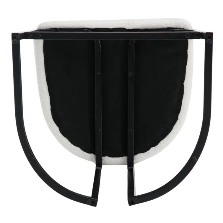 Ivy Bronx Modern Upholstered Hollow Bar Stool With Armrests And Footrests, Barrel High Stools (Set of 2)