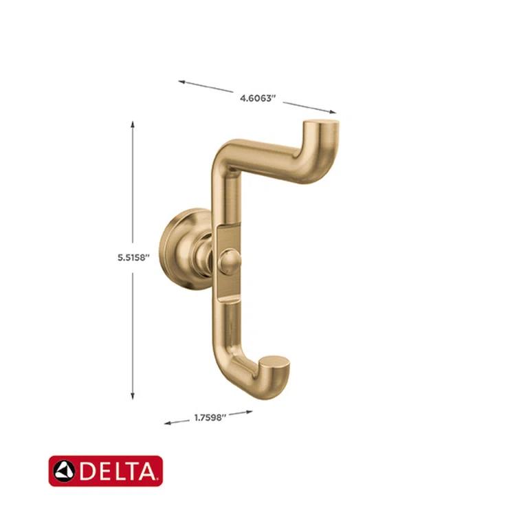 Delta 73535-CZ Delta Saylor Wall Mounted Double Towel Hook in Matte Black