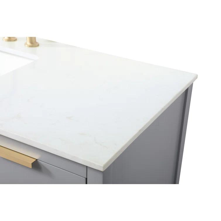 Larkin 54'' Single Bathroom Vanity with Engineered Marble Top