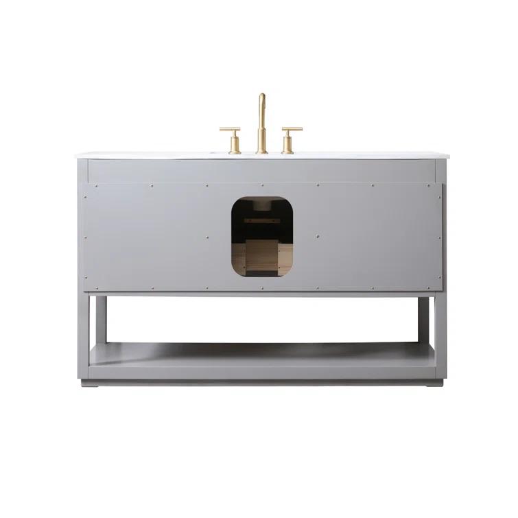 Larkin 54'' Single Bathroom Vanity with Engineered Marble Top