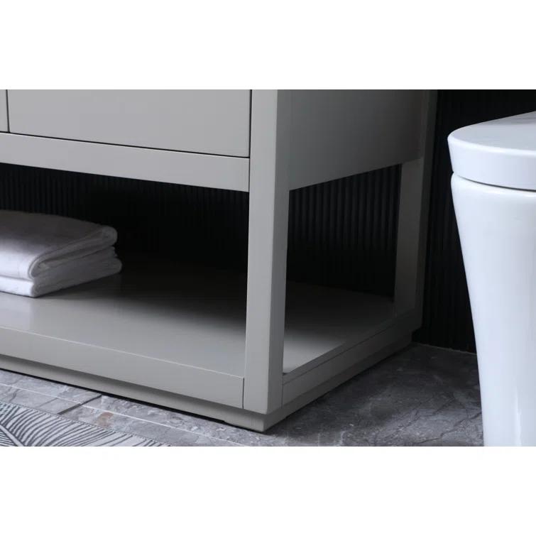Larkin 54'' Single Bathroom Vanity with Engineered Marble Top