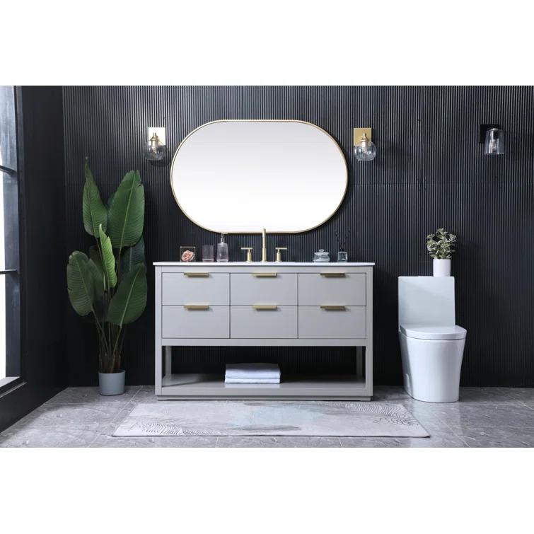 Larkin 54'' Single Bathroom Vanity with Engineered Marble Top