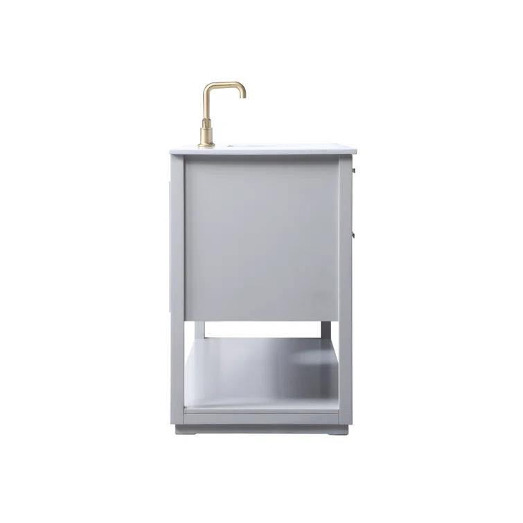 Larkin 54'' Single Bathroom Vanity with Engineered Marble Top