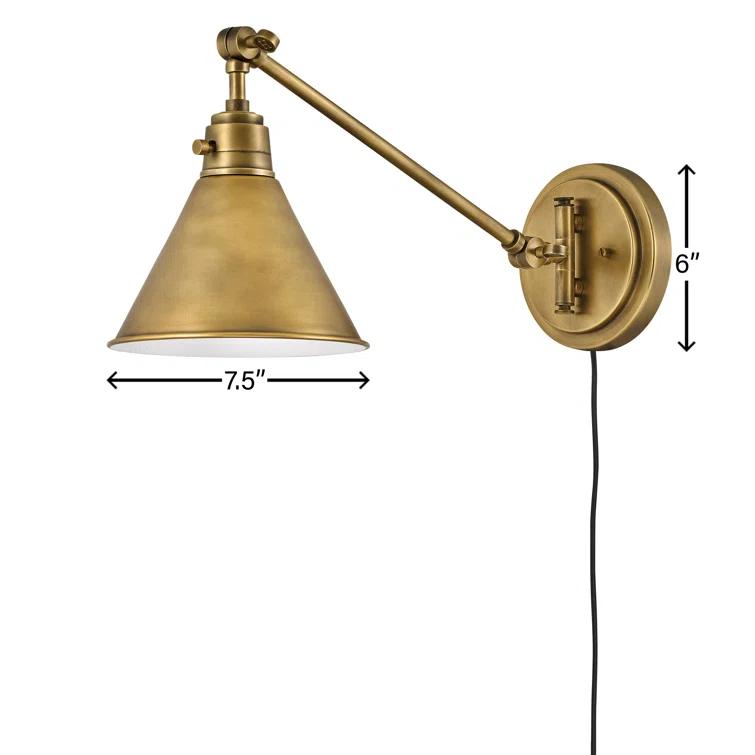 Lennon Plug-In Task Sconce - Brass