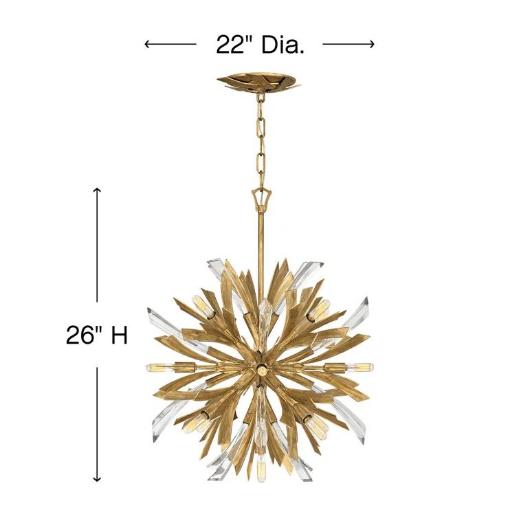 Vida 22" Thirteen-Light Modern Orb Hanging Chandelier w/ Crystal Accents