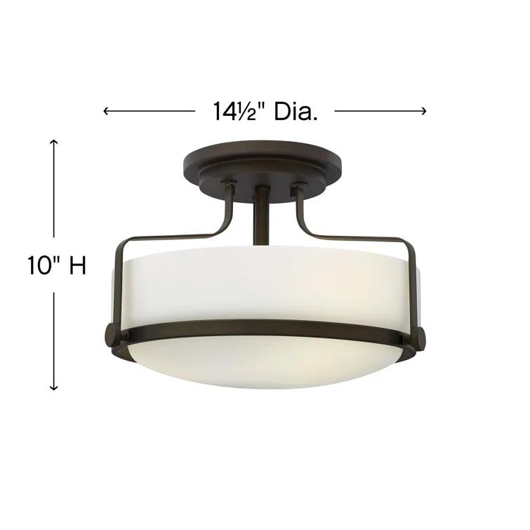 Harper 14.5-in 3-Light Semi-Flush Mount Retro Ceiling Light