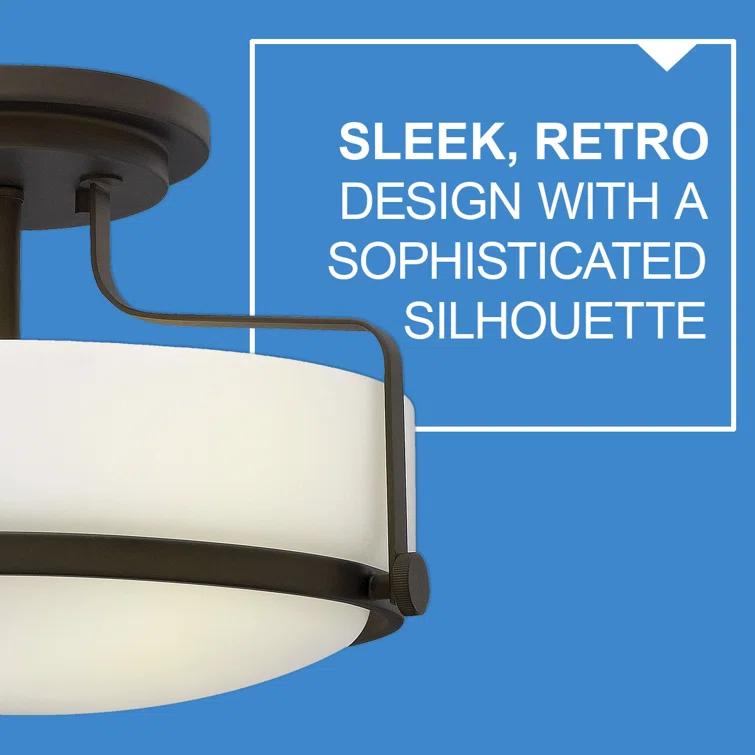 Harper 14.5-in 3-Light Semi-Flush Mount Retro Ceiling Light
