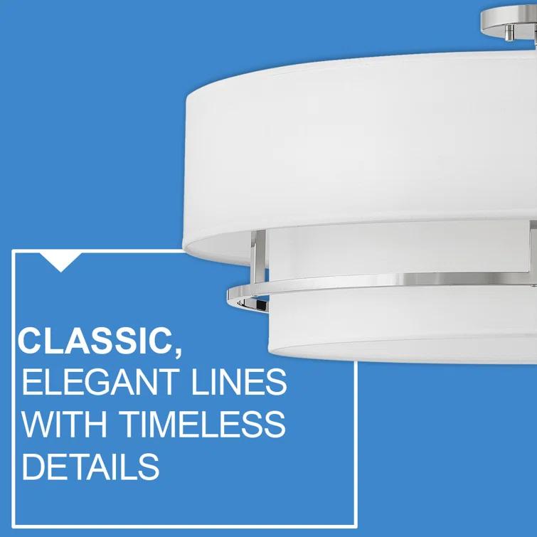 Graham Three-Light Semi-Flush Mount Ceiling Light w/ Faux Parchment Shades