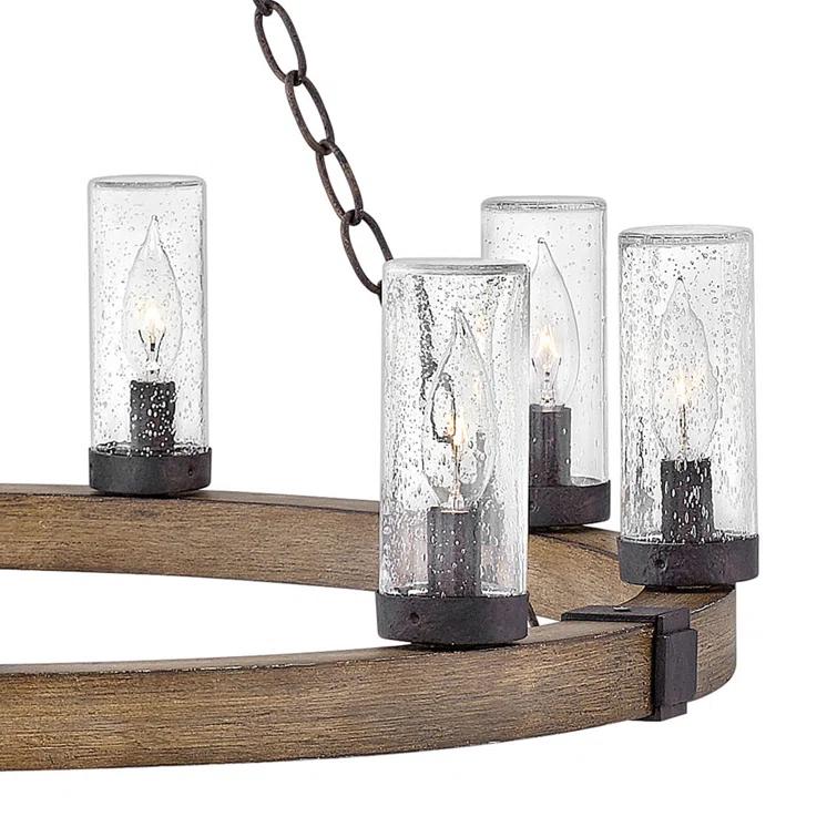 Sawyer 30" Nine-Light 12v Outdoor Candle Chandelier - LEDs Included