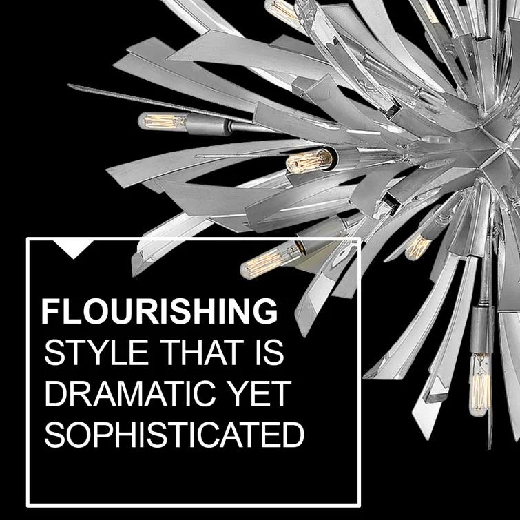 Fredrick Ramond Vida 22" Thirteen-Light Modern Orb Hanging Chandelier w/ Crystal Accents