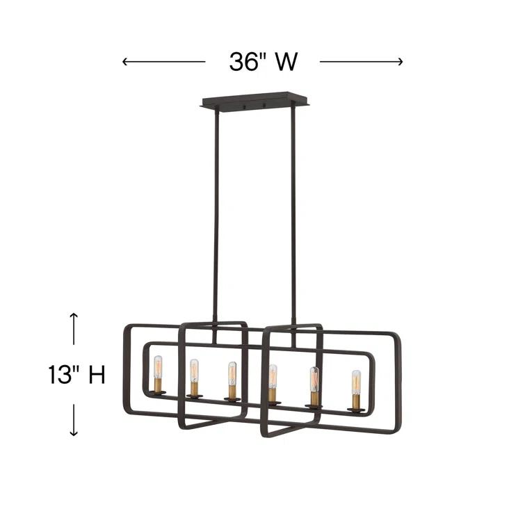 Fernand 6-Light Kitchen Island Linear Pendant