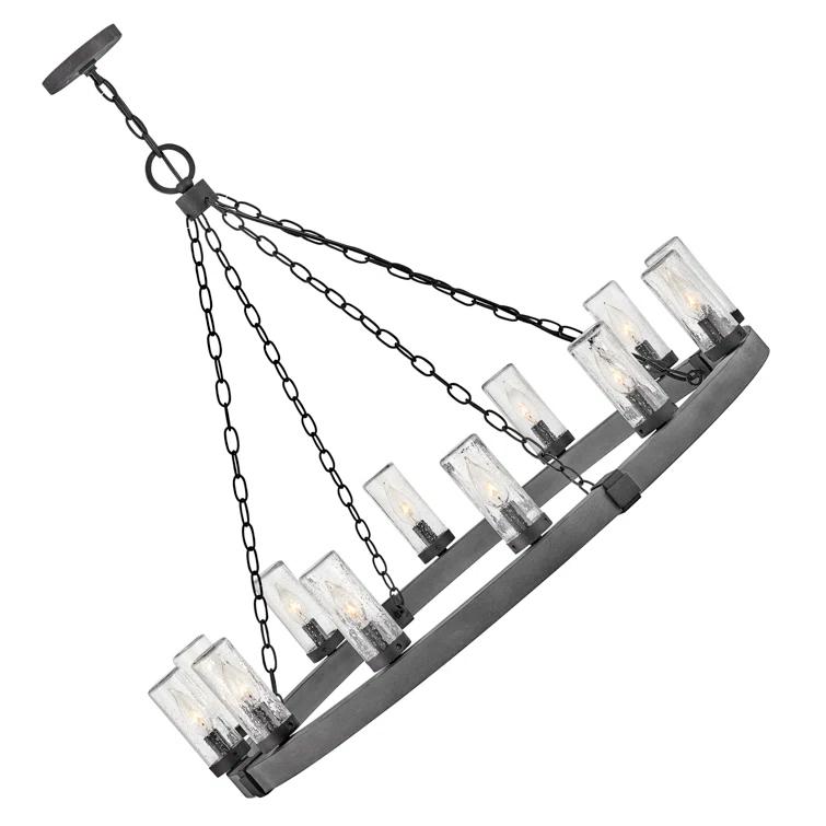 Sawyer 12-Light Single Tier Outdoor Rustic Chandelier