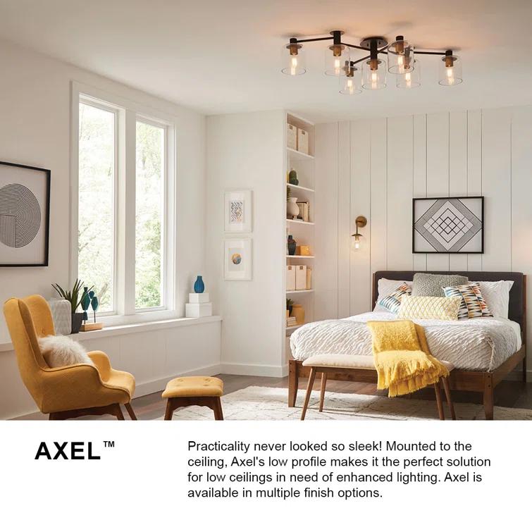 Axel Seven Light Adjustable Semi-Flush Mount Ceiling Light