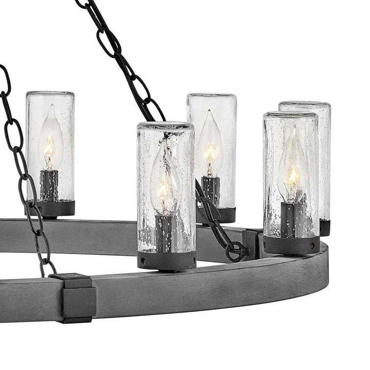 Sawyer 12-Light Single Tier Outdoor Rustic Chandelier
