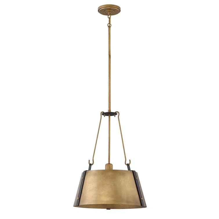 Cartwright Medium 1-Light Drum Pendant w/ Bold Rivets