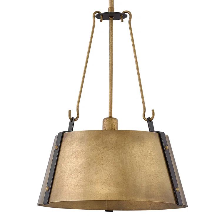 Cartwright Medium 1-Light Drum Pendant w/ Bold Rivets